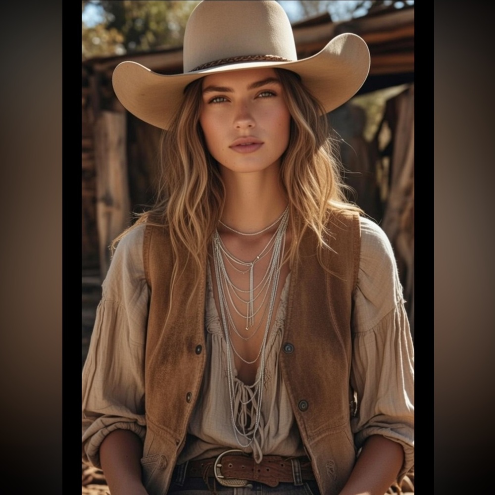 NEW free people bolo chain western suede herringbone necklace silver jewelry
